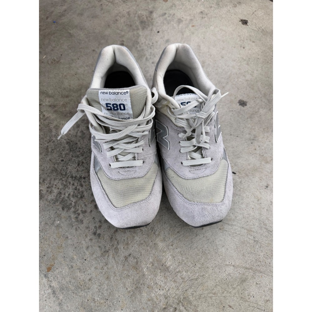 New Balance 580 Grey Suede Mesh Lifestyle Sneakers CM580GR Mens 8 4E Wide - Picture 2 of 8